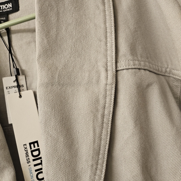 EXPRESS X Simon Spurr oversize Stone denim Jacket - Picture 10 of 12